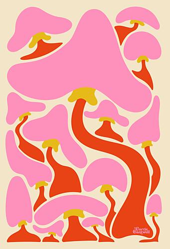Groovy Mushrooms Art Print