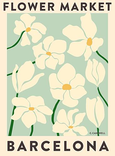 Flower Market Barcelona Art Print
