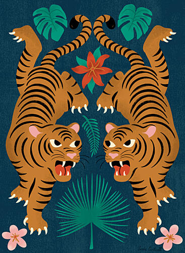 Jungle Tigers 1 Art Print