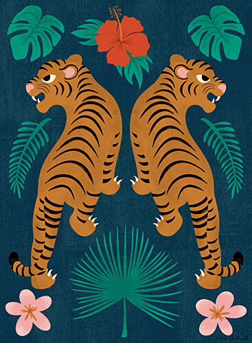 Jungle Tigers 2 Art Print
