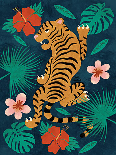 Climbing Tiger Art Print