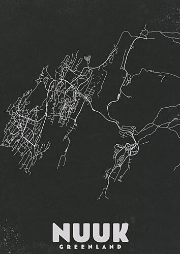 Nuuk Greenland Map Art Print