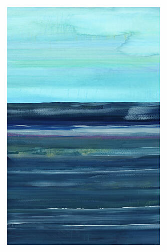 Layered Ocean Blues Art Print by Cartissi