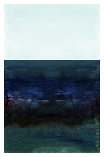 Abstract Blue Horizon Art Print by Cartissi