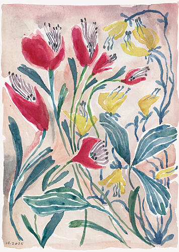 Vibrant Watercolor Blooms Art Print
