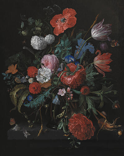 A Bunch of Flowers by Jacob van Walscapelle Art Print by Jacob van Walscapelle