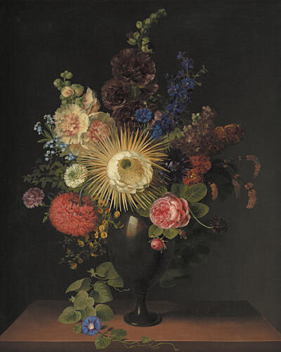 A Porphyry Vase with Cactus Grandiflora and Other Flowers by C. D. Fritzsch Art Print by C. D. Fritzsch