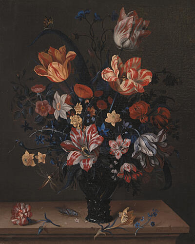 Tulips and Other Flowers in a Room Art Print