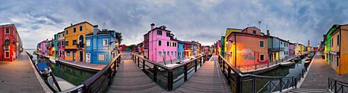 Vibrant Burano Evening Art Print by Dieter Weck