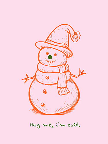 Hug Me Snowman Art Print
