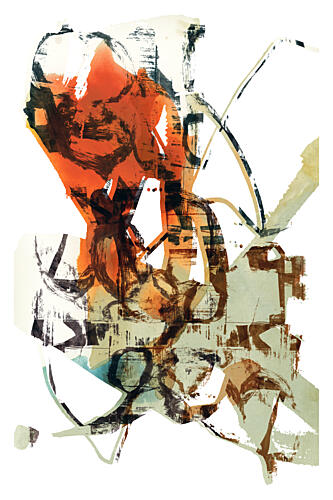 Dynamic Orange Abstract Art Print by Cartissi