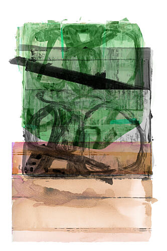 Earthy Green Layers Art Print by Cartissi