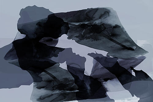 Blue Abstract Forms Art Print