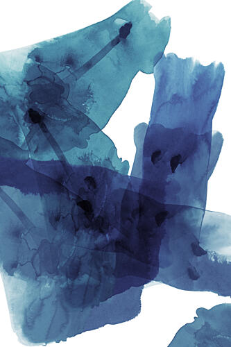 Fluid Blue Abstract Wash Art Print