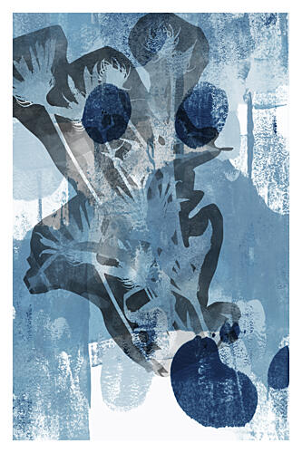 Abstract Indigo Botanicals Art Print by Cartissi
