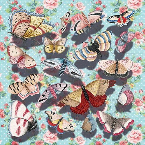 Vintage Butterfly Garden Art Print