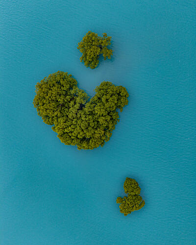 Turquoise Island Aerial Art Print by James Zhen Yu