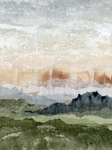 Layered Mountain Landscape Art Print