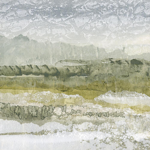 Misty Green Landscape Art Print