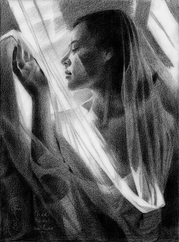 Serene Profile in Light Art Print