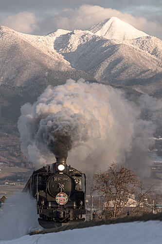 Winter Steam Train Art Print