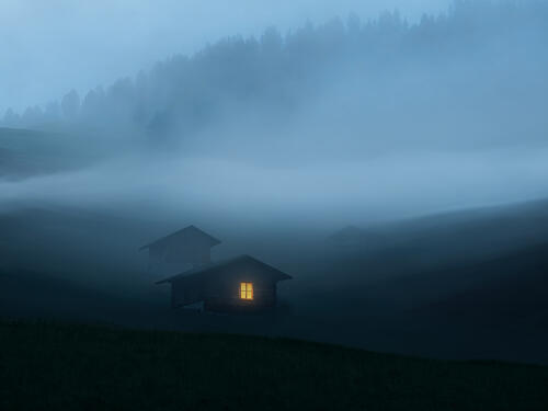 Warm Cabin Fog Art Print