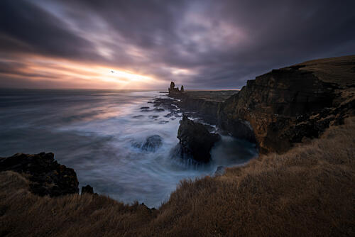 Dramatic Coastal Sunset Art Print