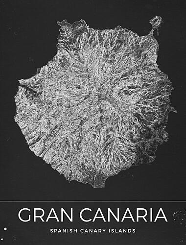 Gran Canaria Relief Map Art Print