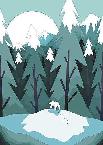Polar Bear Winter Wander Art Print