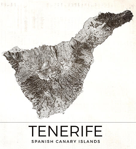 Tenerife Island Topography Art Print