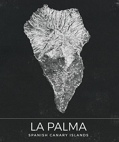 la Palma Relief Map Art Print