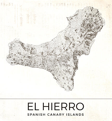 El Hierro Island Map Art Print