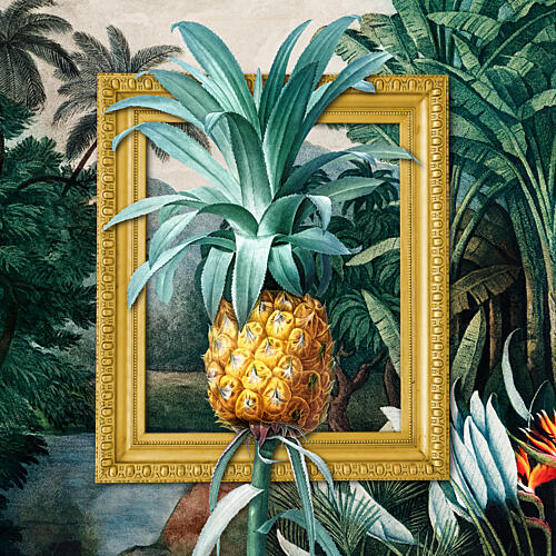 Framed Jungle Pineapple Gold Print
