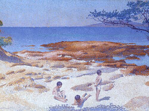 Sunny Coastal Boys Art Print