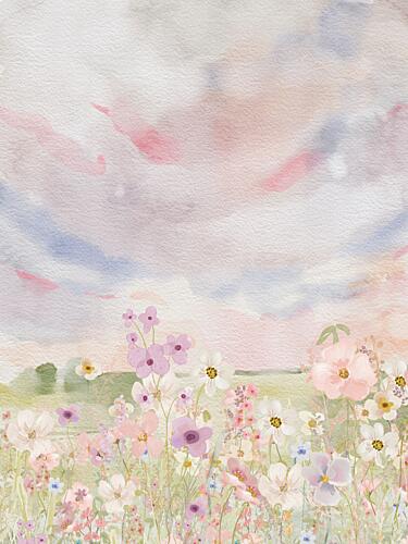 Pastel Wildflower Field Art Print