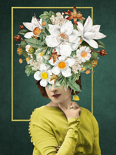 Elegant Floral Muse Gold Print
