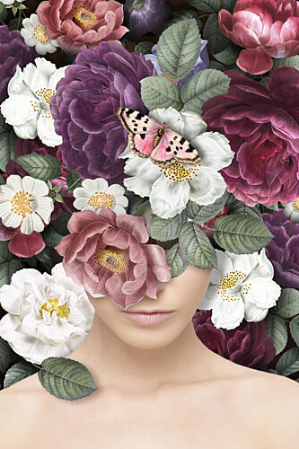 Dreamy Floral Portrait Art Print