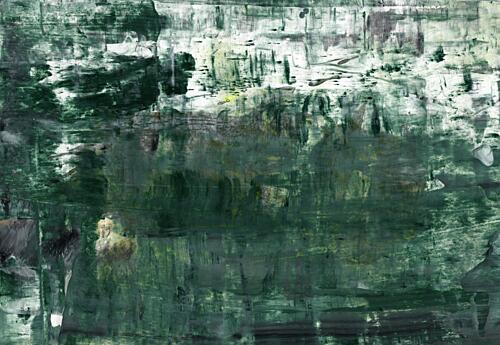 Deep Green Abstract Layers Art Print