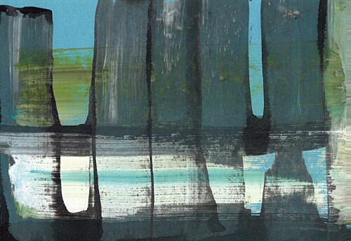 Abstract Blue Green Layers Art Print