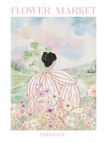 Provence Flower Market Art Print