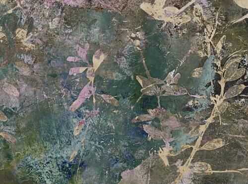 Botanical Grunge Leaves Art Print