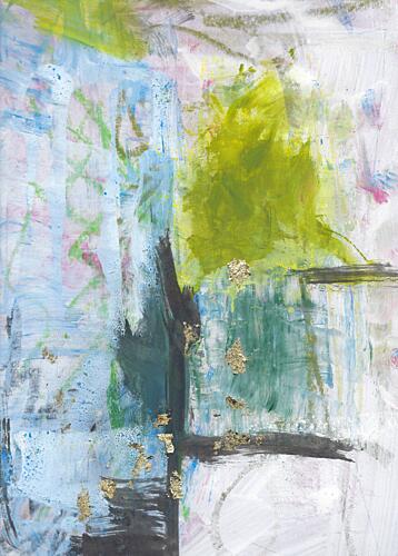 Modern Abstract Gold Flow Gold Print