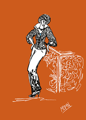 Elegant Fashion Sketch Art Print by Ida Publishing