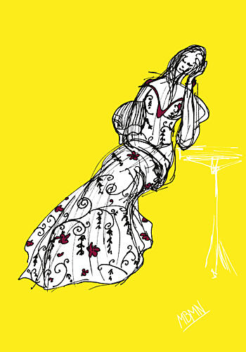 Yellow Fashion Illustration Art Print by Ida Publishing