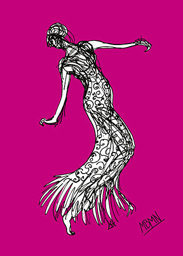 Graceful Magenta Dance Art Print by Ida Publishing