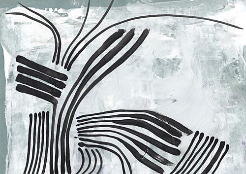 Dynamic Black Lines Art Print