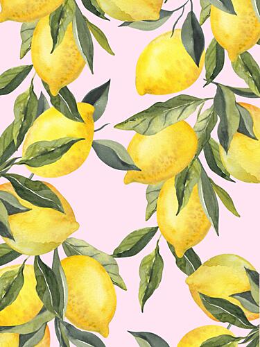 Fresh Lemon Pattern Art Print