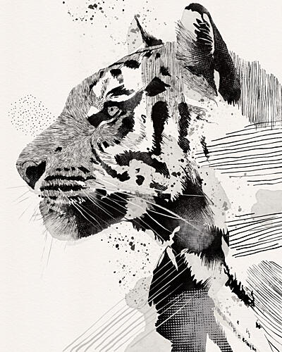 Majestic Abstract Tiger Art Print