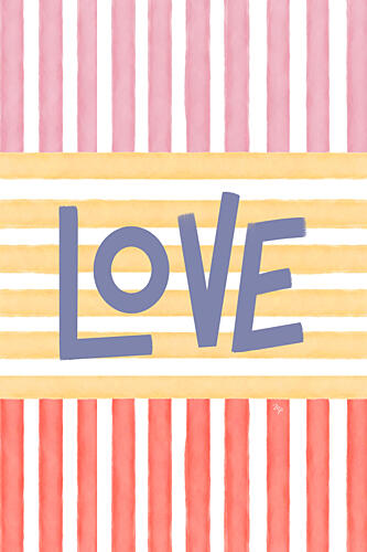 Colorful Love Stripes Art Print by Martina