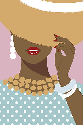 Chic Woman Hat Art Print by Martina